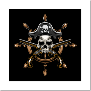 Skull Pirates x Steering Wheel Guns Posters and Art